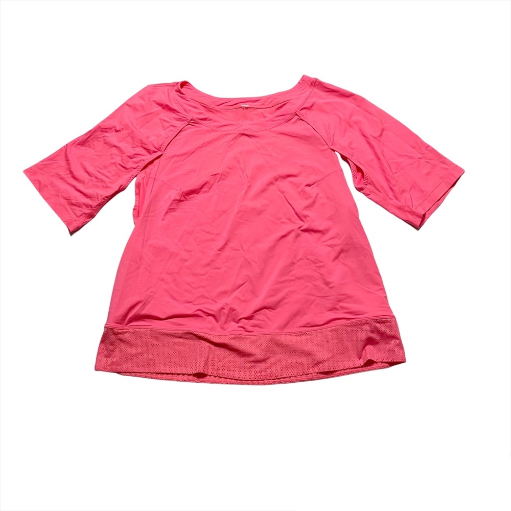 Lululemon Hot Pink Short Sleeve Cutout Athleisure Workout Top Size XS/Small - Picture 1 of 7